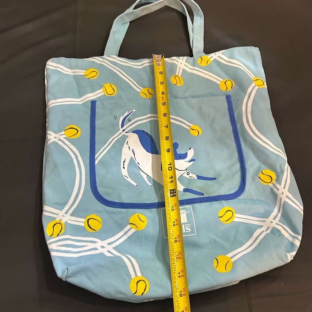 Hill's Blue Dog Tennis Ball Canvas Tote Bag Reusable Shopper Pet Lover - Picture 4 of 5